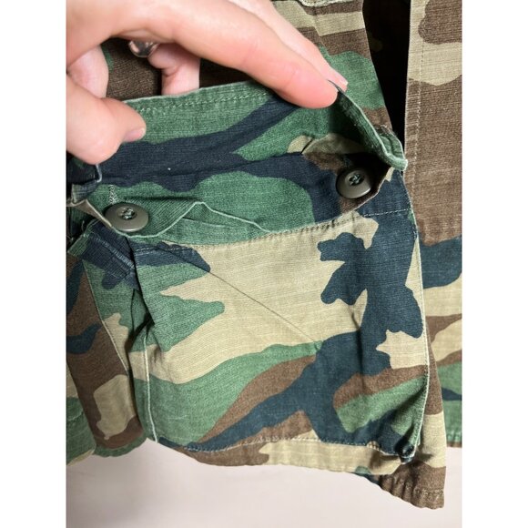 US Military BDU Uniform Coat Woodland Camo Combat Cotton 80s Surplus Men M-Short - Picture 6 of 8